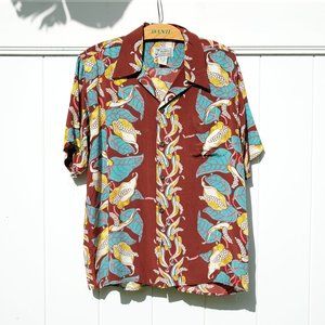 Vintage Silk Avanti Aloha Shirt - Anthurium Garden